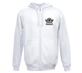 Stunt Team Front Zip White Sweatshirt